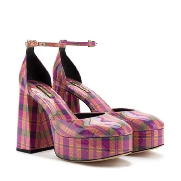 Larroude Ari Ankle Strap Platform Pump In Pink. Sz: 8 - Picture 2 of 14